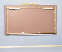 wall mounted upholstered top mat platform in UP position